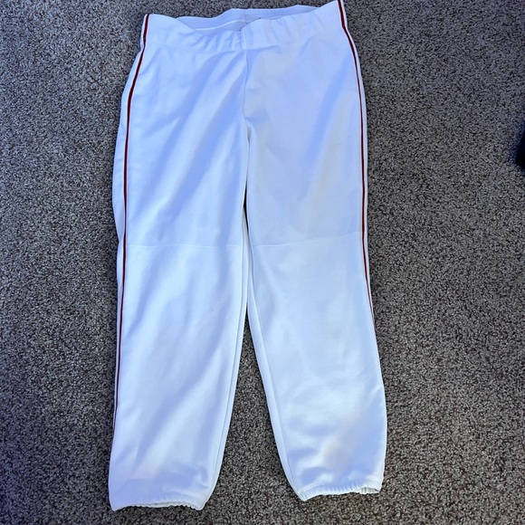 Glove Jaw string, white with red stripe softball pants - Picture 2 of 2